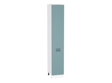 Шкаф пенал Флэт 400Н (для верхних шкафов 920) Grey-green In 2S / Белый
