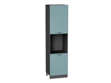 Шкаф пенал под бытовую технику Флэт 600Н (для верхних шкафов 920) Grey-green In 2S / Graphite