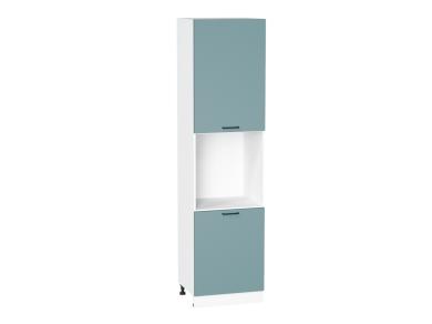 Шкаф пенал под бытовую технику Флэт 600Н (для верхних шкафов 920) Grey-green In 2S / Белый