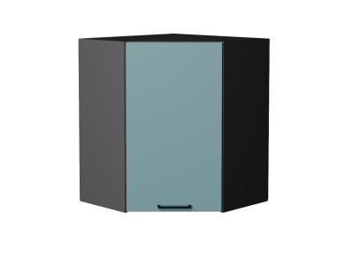 Шкаф верхний угловой Флэт 590 Grey-green In 2S / Graphite