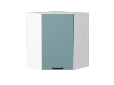 Шкаф верхний угловой Флэт 590 Grey-green In 2S / Белый