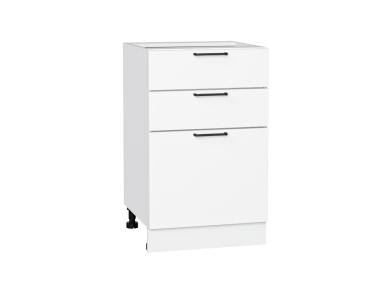 Шкаф нижний с 3-мя ящиками Флэт 500 White In 2S / Белый