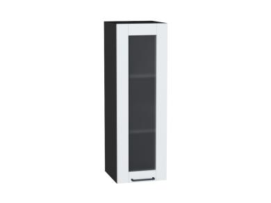Шкаф верхний со стеклом Флэт 300Н White In 2S / Graphite