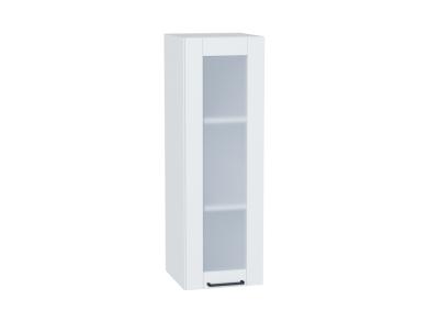 Шкаф верхний со стеклом Флэт 300Н White In 2S / Белый