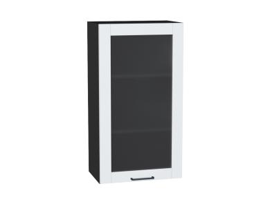 Шкаф верхний со стеклом Флэт 500Н White In 2S / Graphite