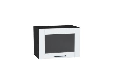 Шкаф верхний горизонтальный со стеклом Флэт 500 White In 2S / Graphite