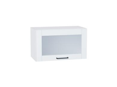 Шкаф верхний горизонтальный со стеклом Флэт 600 White In 2S / Белый