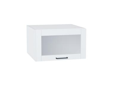 Шкаф верхний горизонтальный с увеличенной глубиной со стеклом Флэт 610 White In 2S / Белый