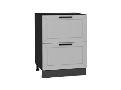 Шкаф нижний с 2-мя ящиками Глетчер 600 Гейнсборо Силк / Graphite
