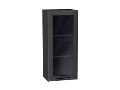 Шкаф верхний со стеклом Глетчер 400Н Маренго Силк / Graphite
