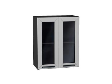 Шкаф верхний со стеклом Глетчер 600 Гейнсборо Силк / Graphite