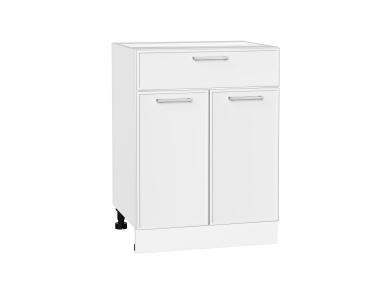 Шкаф нижний с 1 ящиком Квадро 601М Белый / Белый