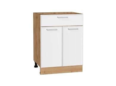 Шкаф нижний с 1 ящиком Квадро 601М Белый / Дуб вотан