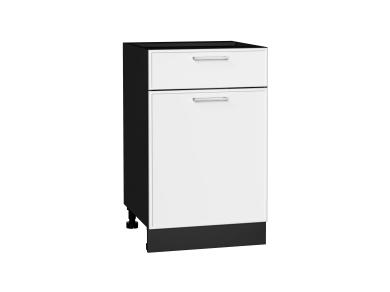 Шкаф нижний с 1 ящиком Квадро 500 Белый / Graphite
