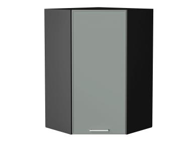 Шкаф верхний угловой Квадро 590Н Аквамарин / Graphite