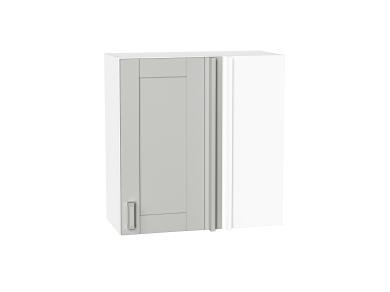 Шкаф верхний прямой угловой Лофт 700 Grey Silk / Белый