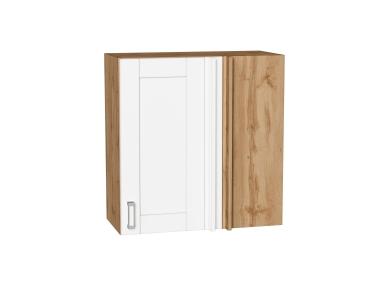 Шкаф верхний прямой угловой Лофт 700 White Silk / Дуб Вотан