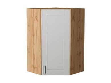 Шкаф верхний угловой Лофт 590Н Grey Silk / Дуб Вотан