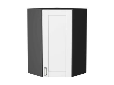 Шкаф верхний угловой Лофт 590Н White Silk / Graphite