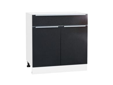Шкаф нижний с 1 ящиком Фьюжн 800 Anthracite / Белый