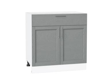 Шкаф нижний с 1 ящиком Сканди 800 Grey Softwood / Белый