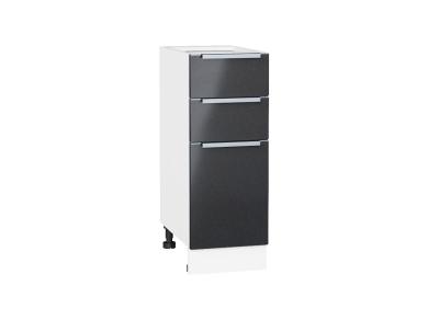 Шкаф нижний с 3-мя ящиками Фьюжн 300 Anthracite / Белый