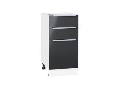 Шкаф нижний с 3-мя ящиками Фьюжн 400 Anthracite / Белый