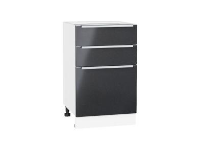 Шкаф нижний с 3-мя ящиками Фьюжн 500 Anthracite / Белый