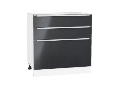 Шкаф нижний с 3-мя ящиками Фьюжн 800 Anthracite / Белый