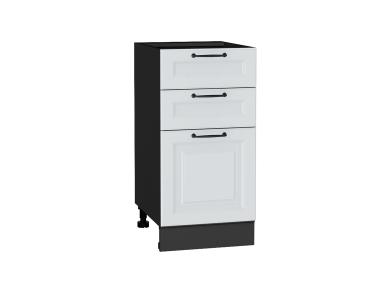 Шкаф нижний с 3-мя ящиками Ницца Royal 400 Blanco / Graphite