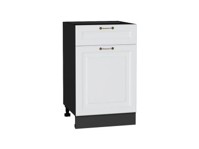 Шкаф нижний с 1 ящиком Ницца 500 Белый / Graphite