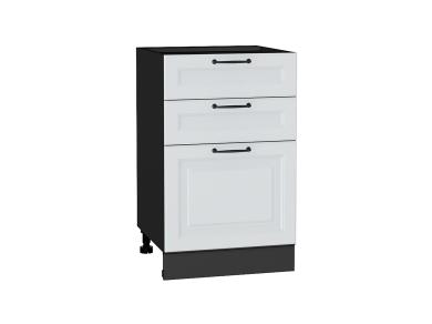 Шкаф нижний с 3-мя ящиками Ницца Royal 500 Blanco / Graphite