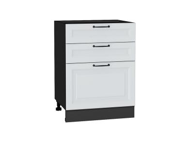 Шкаф нижний с 3-мя ящиками Ницца Royal 600 Blanco / Graphite