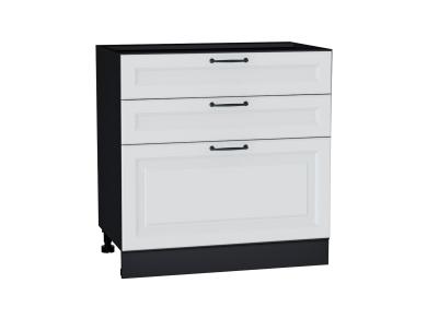 Шкаф нижний с 3-мя ящиками Ницца Royal 800 Blanco / Graphite