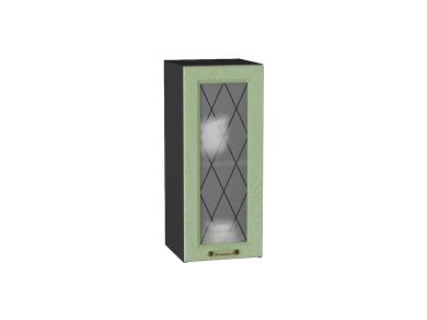 Шкаф верхний со стеклом Ницца 300 Дуб оливковый / Graphite