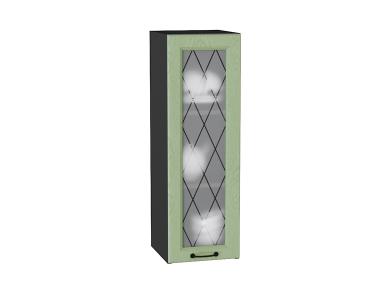Шкаф верхний со стеклом Ницца 300Н Дуб оливковый / Graphite