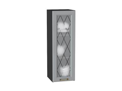 Шкаф верхний со стеклом Ницца 300Н Графит / Graphite
