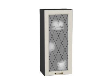 Шкаф верхний со стеклом Ницца 400Н Дуб крем / Graphite