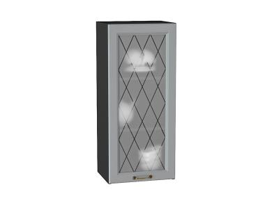 Шкаф верхний со стеклом Ницца 400Н Графит / Graphite