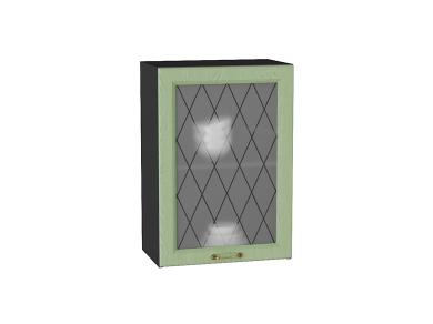 Шкаф верхний со стеклом Ницца 500 Дуб оливковый / Graphite