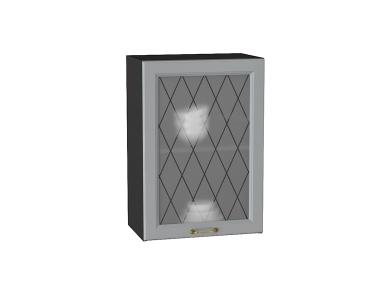 Шкаф верхний со стеклом Ницца 500 Графит / Graphite