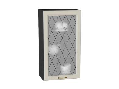 Шкаф верхний со стеклом Ницца 500Н Агат / Graphite