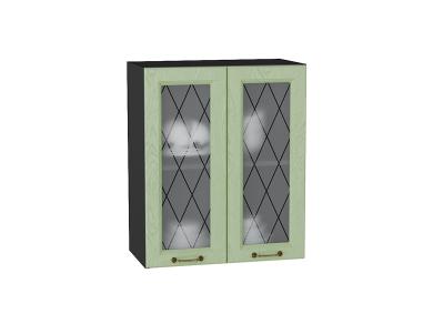 Шкаф верхний со стеклом Ницца 600 Дуб оливковый / Graphite