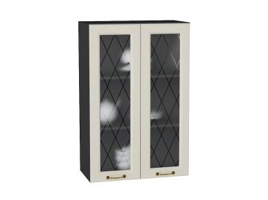 Шкаф верхний со стеклом Ницца 600Н Агат / Graphite