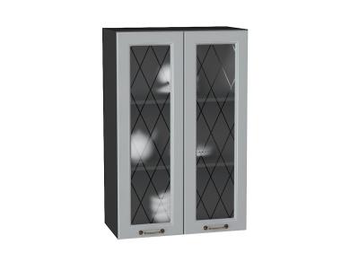 Шкаф верхний со стеклом Ницца 600Н Графит / Graphite
