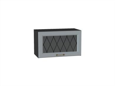 Шкаф верхний горизонтальный со стеклом Ницца 600 Графит / Graphite