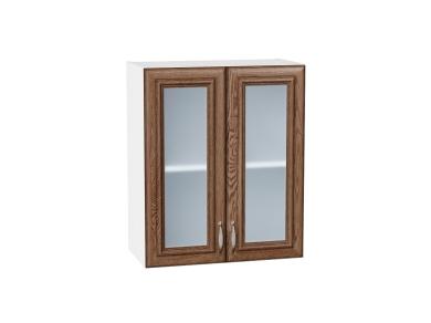 Шкаф верхний со стеклом Шале 600 Brown Dreamline / Белый