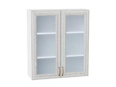 Шкаф верхний со стеклом Шале 800Н White Dreamline / Белый