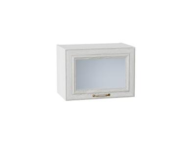 Шкаф верхний горизонтальный со стеклом Шале 500 White Dreamline / Белый