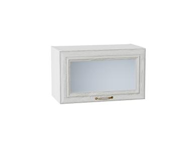 Шкаф верхний горизонтальный со стеклом Шале 600 White Dreamline / Белый